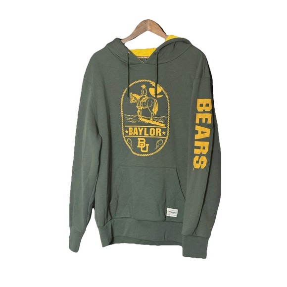 Baylor Bears Wrangler Green Yellow Pullover Hoodie Sweatshirt XL Waco BU - Picture 1 of 7